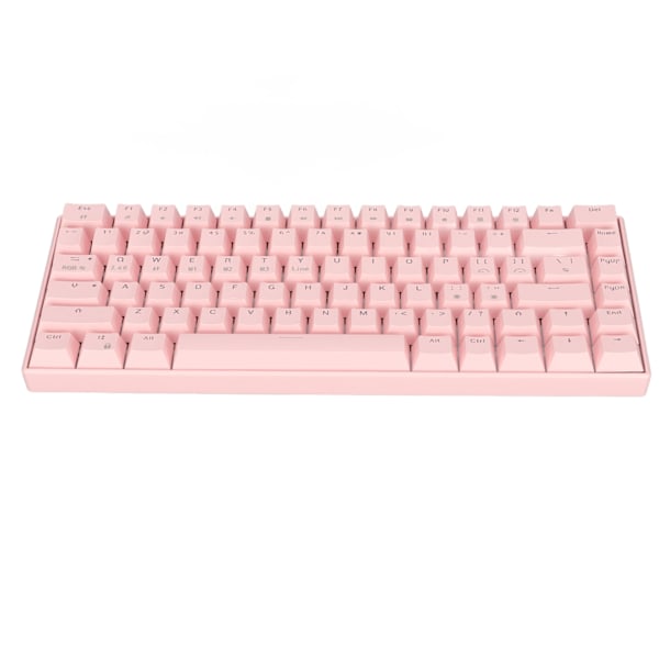 Mekanisk tastatur 82 tast 3 tilkoblingsmoduser RGB-bakgrunnsbelysning Ergonomisk rosa spilltastatur for kontor Lineær handlingbryter