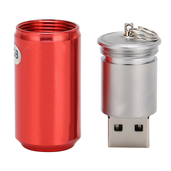 Snygg USB-minne i form av en burk, unik U-disk för fillagring, röd (16 GB)