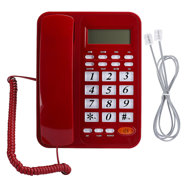 KX‑T8005CID English Office Home Phone Landline Telephone Communication Equipment Red