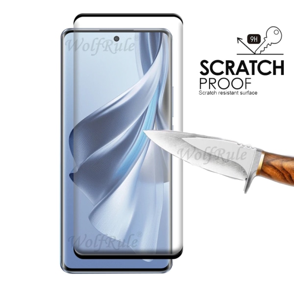 Härdat glas fullständigt skyddat böjt 9H HD-skärmskydd för OPPO Reno 10 5G