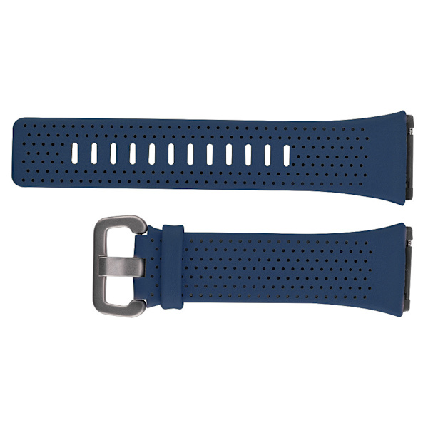 Ekte lær dobbel håndleddsrem erstatningsrem for Fitbit Ionic Watch Blå