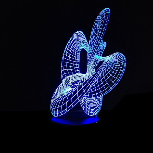 Artistisk Abstrakt Modern 3D USB Nattlampa Färgförändrande LED Skrivbordslampa för Hem Sovrums Dekoration