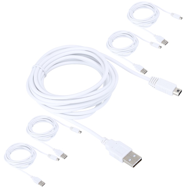 5 kpl 3 m:n USB-datakaapeli WIIU-pelikonsolin latauskaapeli Pelilisävarusteet