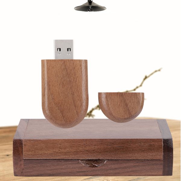 Trä Ovalformade Flash-enheter Lagring USB 2.0 U-disk Minnespinne (128G)