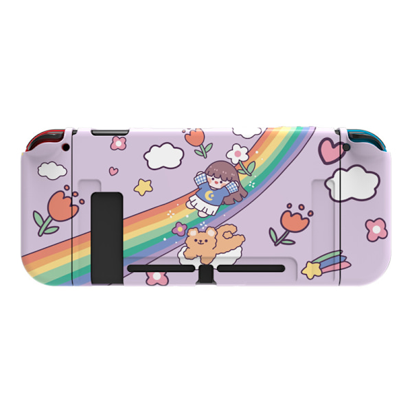 Dokkbar beskyttende deksel for Nintendo Switch, søt myk TPU slank deksel for NS-konsoll og Joy-Con-kontrollere