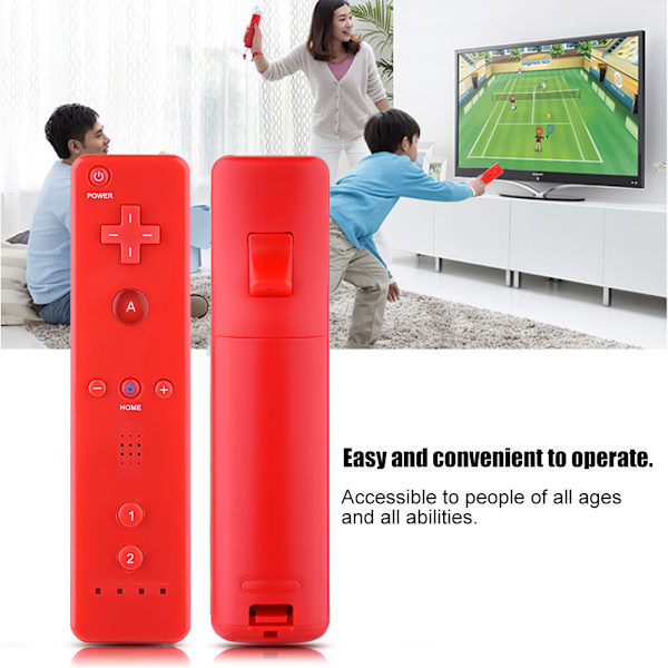 Spelhandkontroll Gamepad med analog joystick för WiiU/Wii-konsol (röd)
