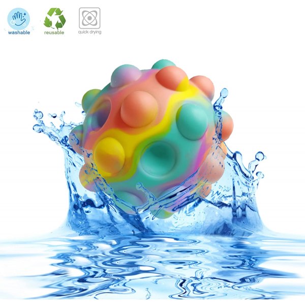 2 st Pop Stress Balls Fidget Toys, 3D Silikon Squeeze Bubbles Balls, Stress Relief Sensoriska Fidget Toys Presentpriser för Barn Vuxna Festgåvor（B）