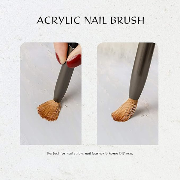 Akryl nagelborste #14 Oval Crimped Sable Akryl borste för naglar Trä nagelkonst borste för akryl applicering Manikyr verktyg