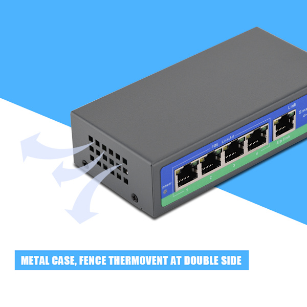 POE Power Over Ethernet Switch 4 port POE   1 Uplink Port IEEE802.3Af AT