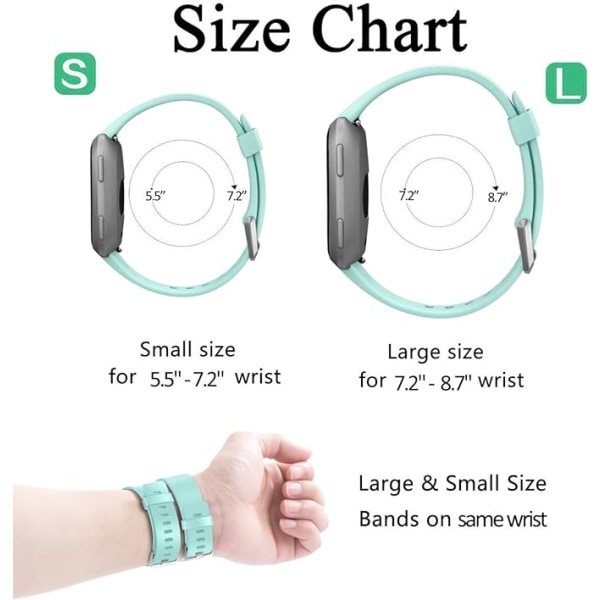 Den smarte urrem er kompatibel med Fitbit versa Smartwatch, versa 2 og versa Lite se ure til kvinder og mænd（ Marine Green-S）