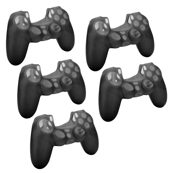 5 st spelkonsol Gamepad silikon skyddande fodral tillbehör för PS4 spelmaskin svart