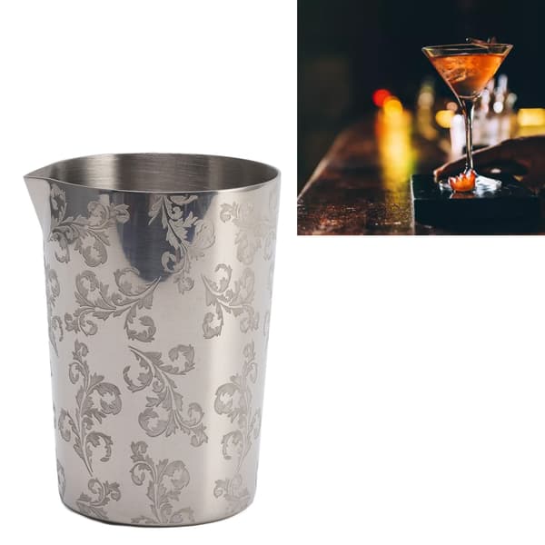 Cocktail-blandebeholder i rustfrit stål 304 til varmebevarelse, graveret bartender-blandebeholder til bar
