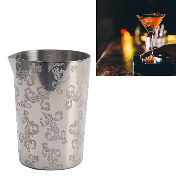 Cocktail-mikserglass i rustfritt stål 304, varmebevarende, gravert bartending-mikserglass for bar