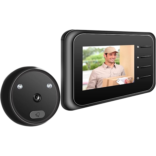 2,4 tommer LCD-skærm WiFi digital videodørklokke trådløs skærm dørkigger kighul kamera kit med nattesyn/foto osv.
