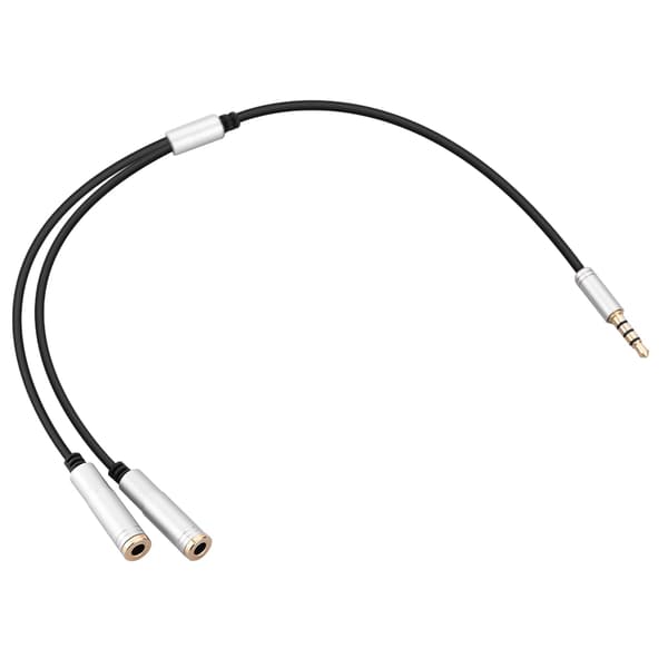 3,5 mm 1 hann til 2 hunn lydsplitteradapterkabel