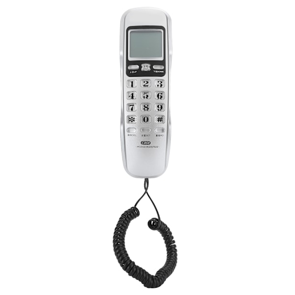 Oppgrader C259 Silver Office Home Veggmontert Mini Utvidelse Telefon Anropsidentifikasjon