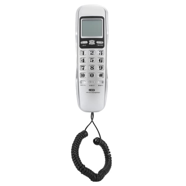 Uppgradera C259 Silver Office Home Väggmonterad Mini Förlängningstelefon Samtalsidentifiering