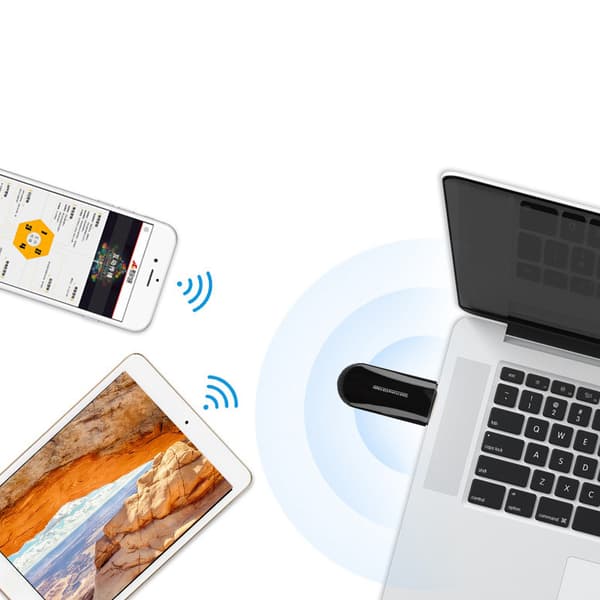 1200M Dual Band AC Langaton Wifi Bluetooth-sovitin WiFi-verkko USB-sovitinkortti