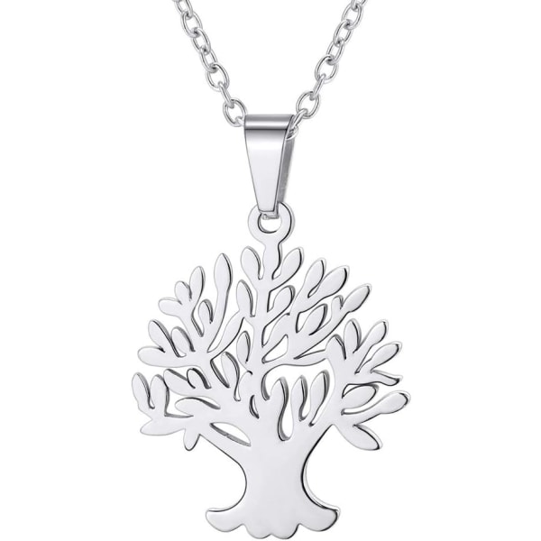 Livets träd Halsband, Naturligt Spirituellt Halsband, Familjeträd Halsband, Herr Dam Smycken, Kommer Presentask silver tree