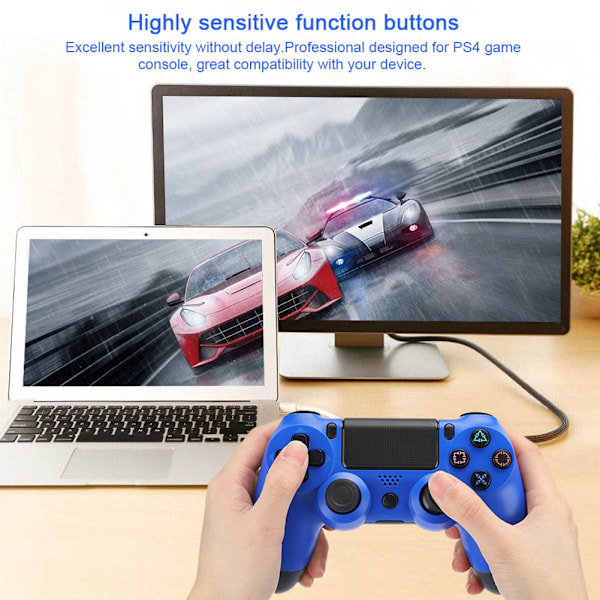Kablet Gamepad Høj følsomhed Ergonomisk Game Controller Joystick til PS4 KonsolBlå