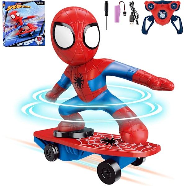 NQD Spider Kauko-ohjattava auto, ladattava RC Stunt Skeittilauta lelu 360° pyörimisellä ja kaatumisen esteellä, RC autot syntymäpäivälahja