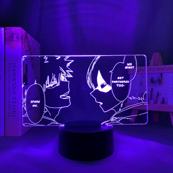 3D LED-lampe nattlys for barn Bakugo Katsuki LED nattlys Anime My Hero Academia lampe for barnerom dekor Shoto Todoroki 3D lampe bursdagsgave