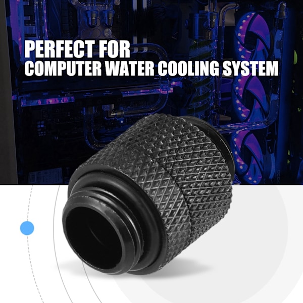Messing G1/4 gevind 360 graders roterende rør adapter til computer vandkølingssystem sort