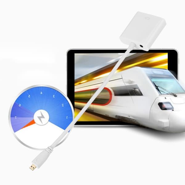 HDMI til VGA  HDMI Konverter Adapter Kabel Til Computer/DVD/Digital Set-Top Box(Hvid)