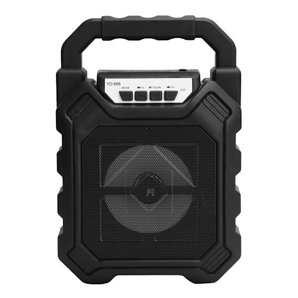Bærbar LED Bluetooth-højttaler Udendørs trådløs musikhøjttaler med mikrofon til hukommelseskort Sort