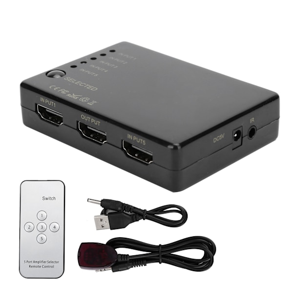 5-portars HDMI-växel för 4K x 2K högupplöst splitter med fjärrkontroll