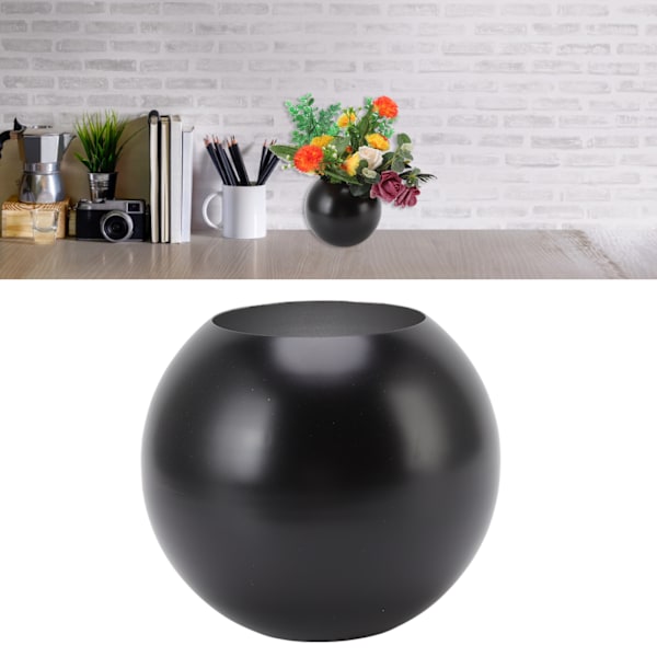 Rund Vas Nordisk Stil Modern Rostfritt Stål Liten Blomvas Dekoration Vardagsrum Kontorsbord Dekoration Matt Black