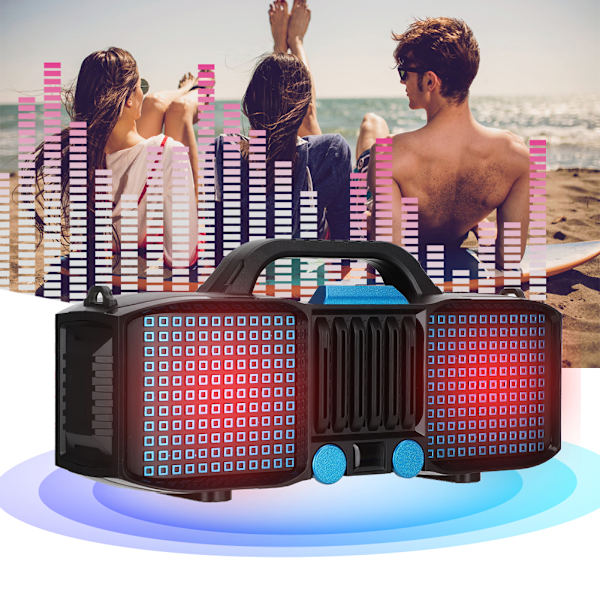 Färgglad LED Handsfree-samtal USB-laddning FM Bluetooth-högtalare med TF-kortplats