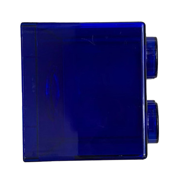 Gennemsigtig pengebesparende bankbygningsblok design rektangulær gennemsigtig møntbesparende kasse til børn drenge piger 8,9x8,9x9,2cm / 3,5x3,5x3,6in Blue