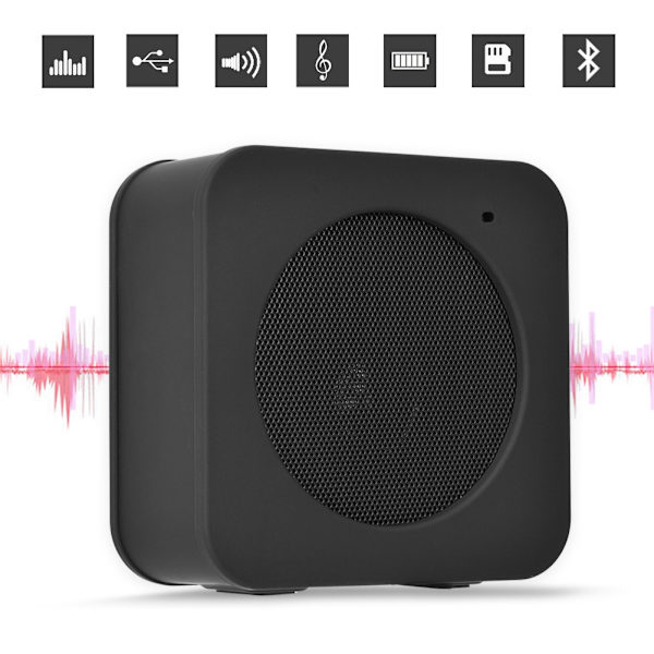 Mini kannettava langaton Bluetooth-kaiutin HD-stereolla, tukee TF-korttia (musta)