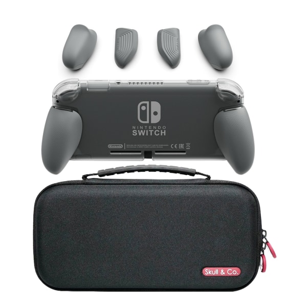 GripCase Lite -paketti: Mukava suojakotelo vaihdettavilla kahvoilla [sopii kaikkiin käsikokoihin] Nintendo Switch Litelle