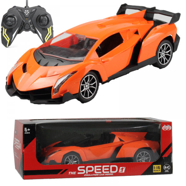 Orange Rambo RC-bil Barnens fjärrkontroll sportbil simuleringsbil modell leksak 1:16 pojkleksak fjärrkontrollbil 3-6 födelsedagspresent