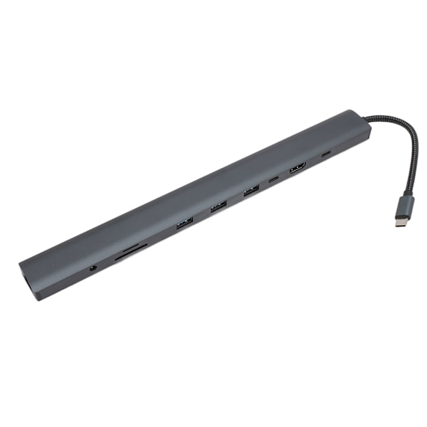 10 in 1 USB-keskitin, tyyppi C - 4K HD Multimedia Interface VGA PD 100 W RJ45-portti 3,5 mm ääni 4 USB3.0 USB C -keskitin moniporttisovitin