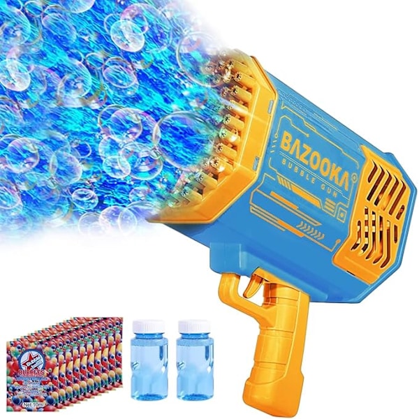 Bubble Machine Gun Leksaker för Barn, Bubble Gun med Färgglada Ljus och Tusentals Bubblor, Utomhusleksak Födelsedagsfest Favörer Presenter till Pojke blue