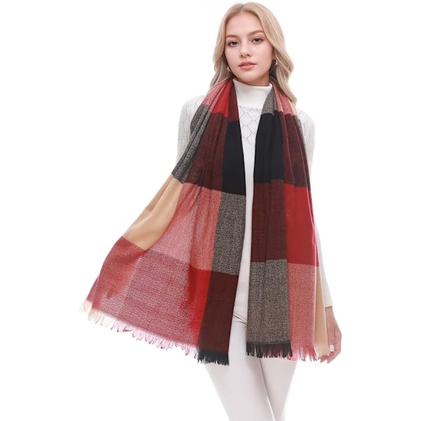 RUI VTRON Sjal för Kvinnor Rutiga Sjal Vinter Varma Överdimensionerade Pashmina Tartan Sjal