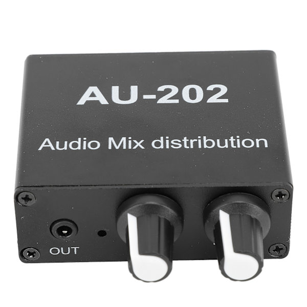 Stereo Mikser 2 inn 2 ut Lav Støy Uavhengig Volumkontroll 3,5 mm Liten Lydmikser for Hodetelefon DC 5‑24V