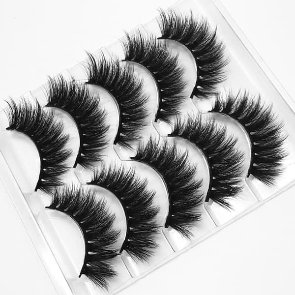 3D Mink Eyelashes Natural Look handmade False Lashes Fluffy Fake Lash Reusable Multipack, 5 PACK