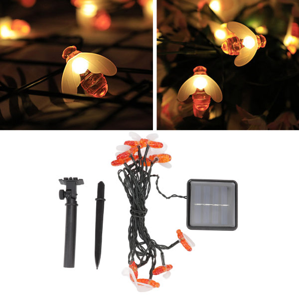 10LED Solar Light String Waterproof Bee Shape String Lights Christmas Decorative Insect Lamp String
