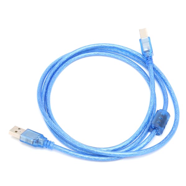 USB-datakabel A-han til B-han Transparent Blå Tetragonum Port Printerforbindelsesledning 1,5 meter