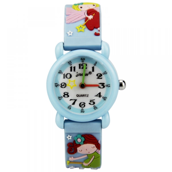 Tecknad blå watch för barn, vattentät printed watch för flickor och pojkar 2-12 år gamla, bästa presenten för barn