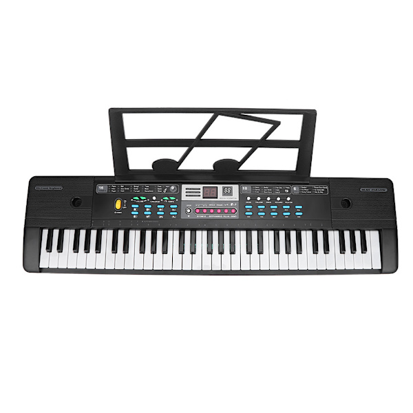 Elektronisk keyboard 61 pianotangenter barnespill nybegynnermikrofon musikkinstrument EU Plug 110-240V
