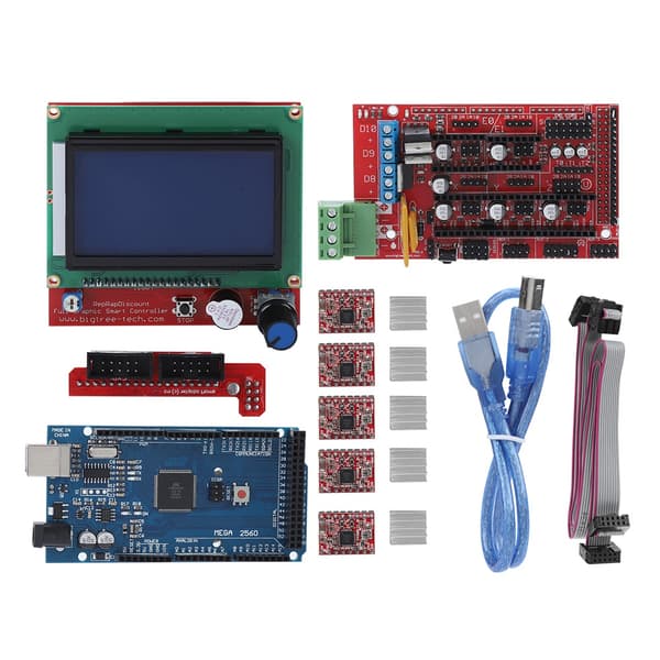 3D-printer-bundkort RAMPS 1.4 Shield/kredsløbskort/steppermotor/LCD til Arduino RepR