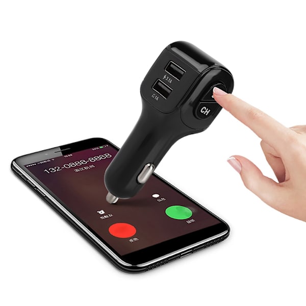 Dobbelt USB-port oplader bil FM trådløs Bluetooth MP3 HD-afspiller håndfri opkald