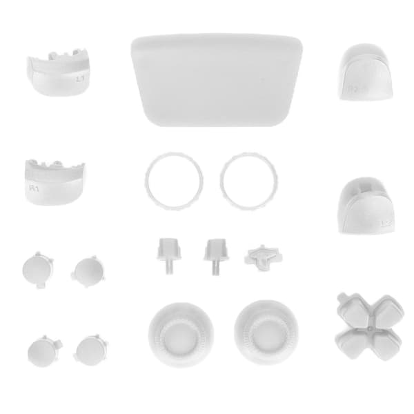 Reserveknapper L2 R2 Full Buttons Set Reserveknapper Reparasjonssett for PS5 ControllerHvit