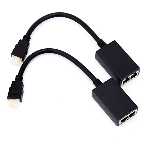 30M HDMI over RJ45 CAT5e CAT6 LAN Ethernet Balun Extender Repeater op til 1080P