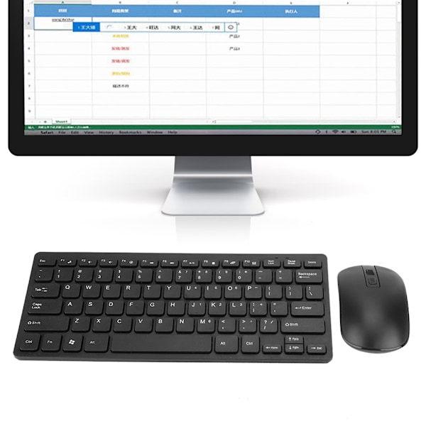 88 näppäimen monitoiminen 2.4G langaton näppäimistö ja hiiri -yhdistelmä, korkea herkkyys, ei viivettä
